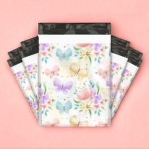 (25) Floral and Butterfly Print Poly Mailers